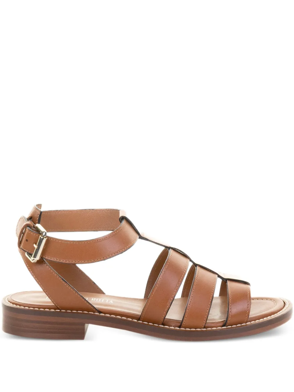 GUGLIELMO ROTTA Leren sandalen met gekooid design Bruin