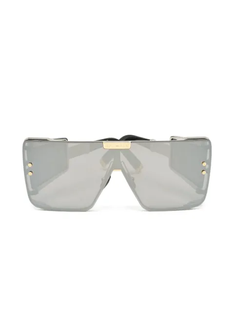 Balmain Pre-Owned two-tone square-frame sunglasses
