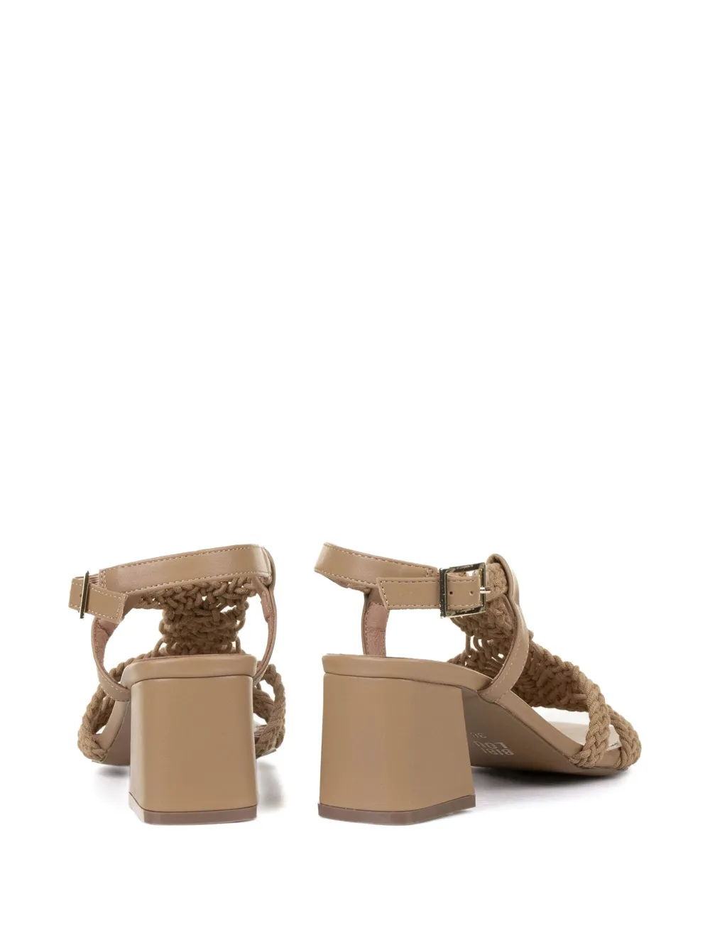 Bibi Lou Braided-leather Block-heel Sandals In Brown