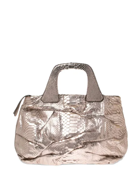 Zagliani python-skin tote bag
