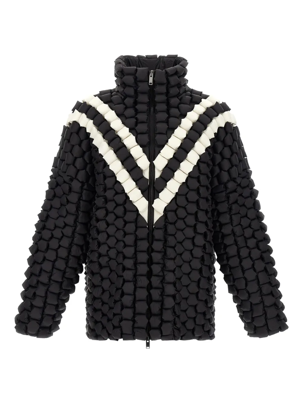 Raxxy 3d-structure Braided Nylon Jacket In Black