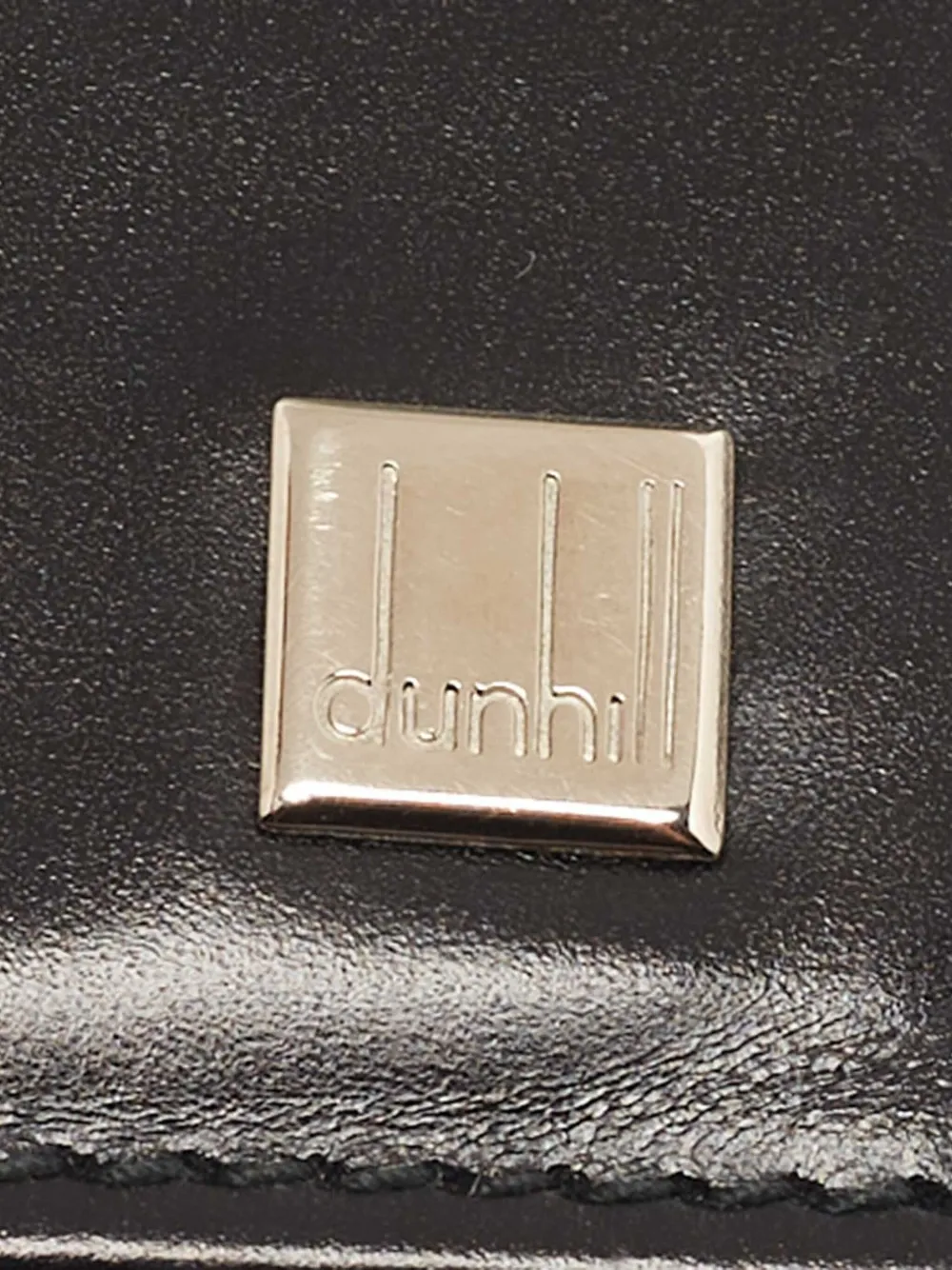 DUNHILL Pre-owned Leather Logo Cardholder In Black