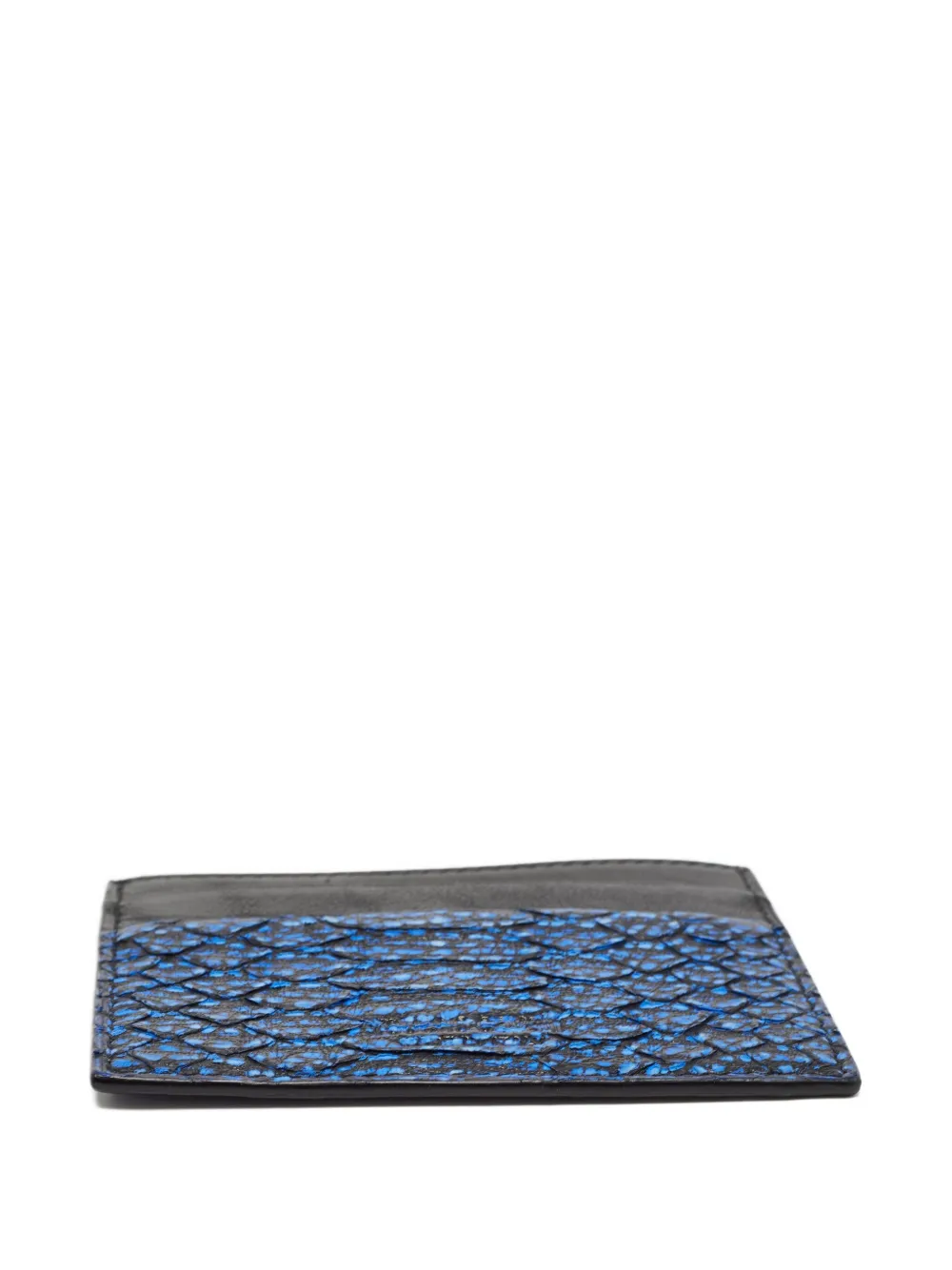 ROBERTO CAVALLI Pre-owned Python-embossed Leather Card Holder In Blue
