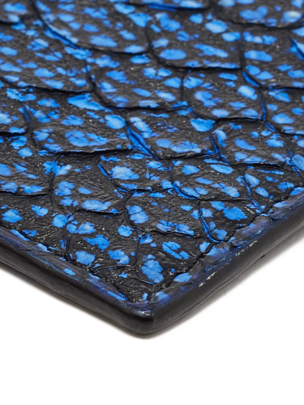 ROBERTO CAVALLI Pre-owned Python-embossed Leather Card Holder In Blue