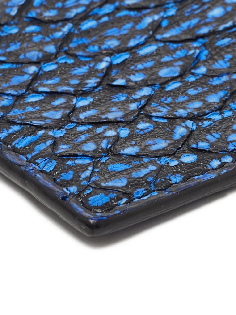 ROBERTO CAVALLI Pre-owned Python-embossed Leather Card Holder In Blue