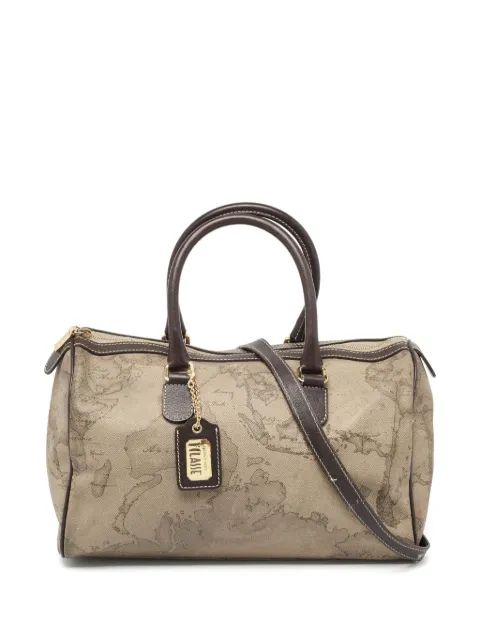 ALVIERO MARTINI 1° CLASSE 1990s map-print satchel bag