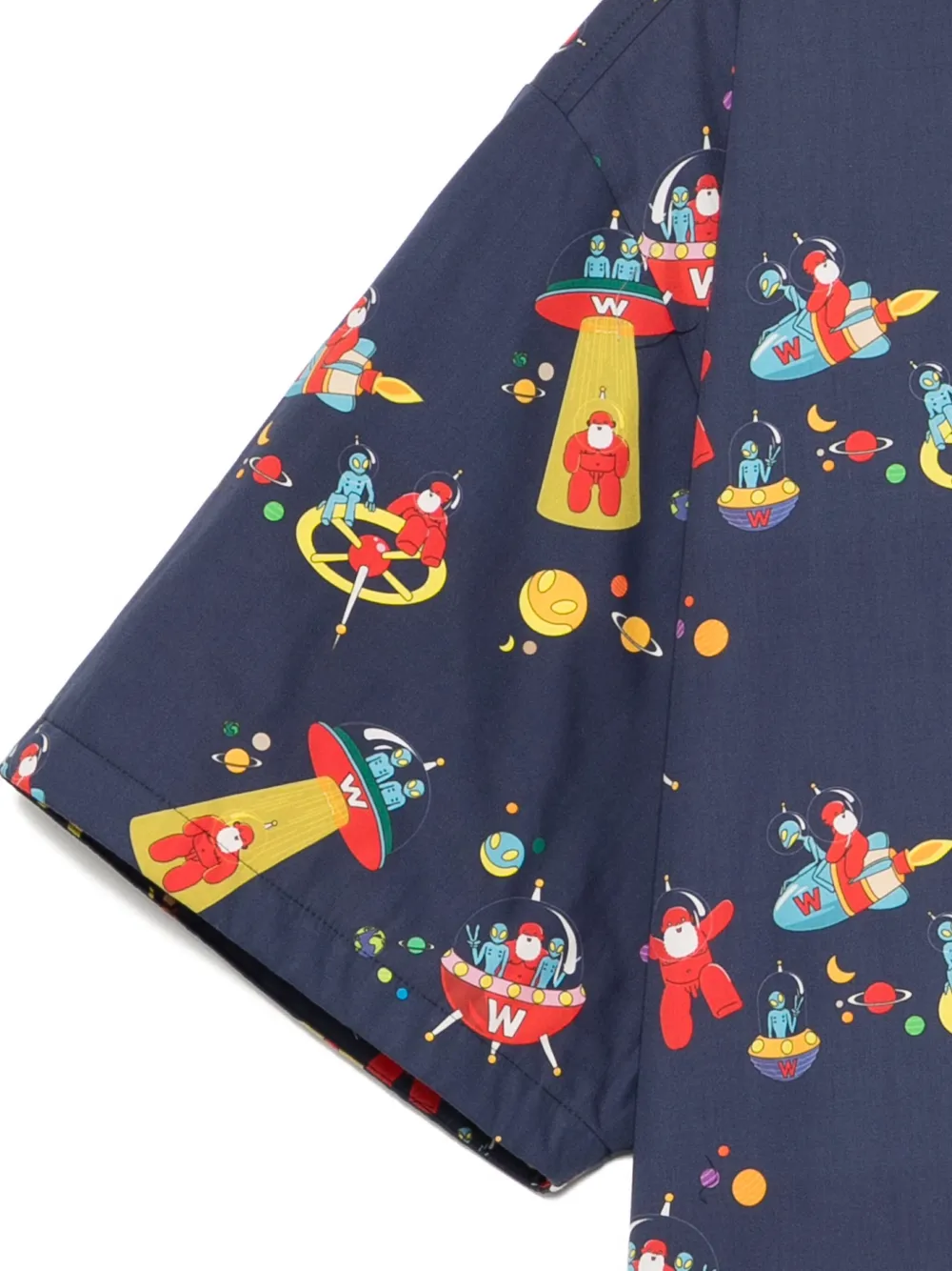 Walter Van Beirendonck Shirtjack met all-over print Blauw