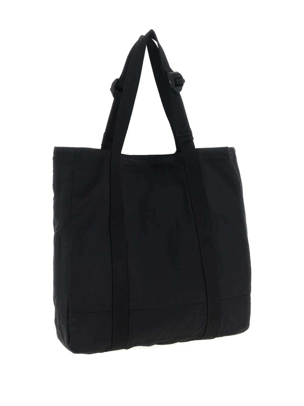 Stone Island Logo Patch Shopping Bag Tote Bag Black In Black