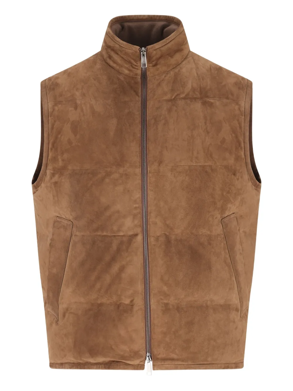 Zegna Quilted Waistcoats In Brown