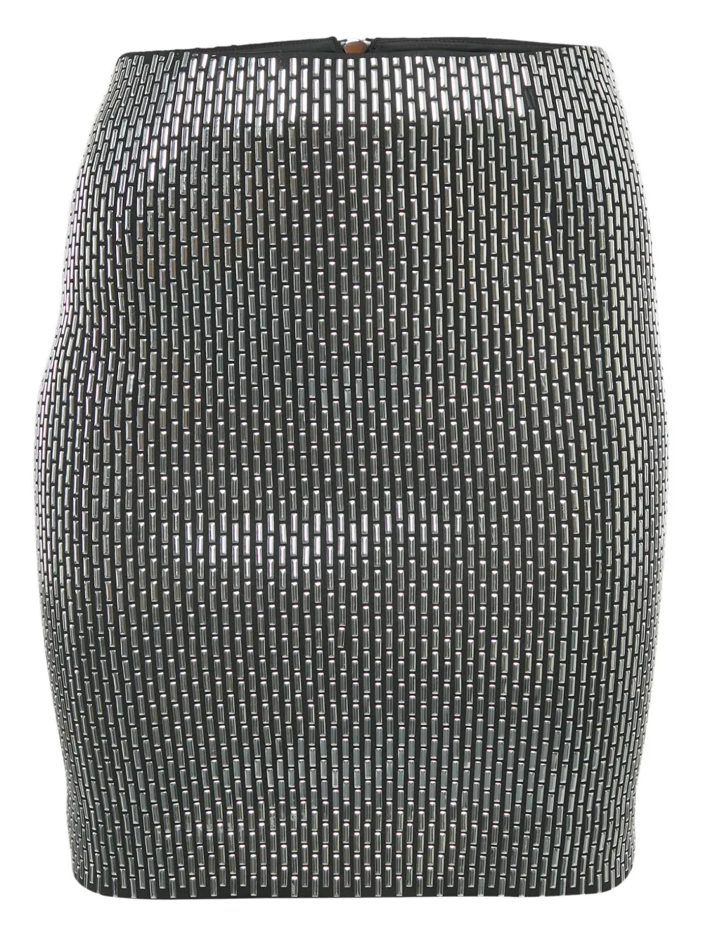 Pre-owned Zoe Karssen 2000s Silver-embellished Jersey Skirt