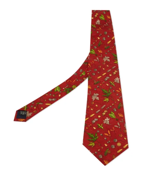 Dunhill leaf-print silk tie