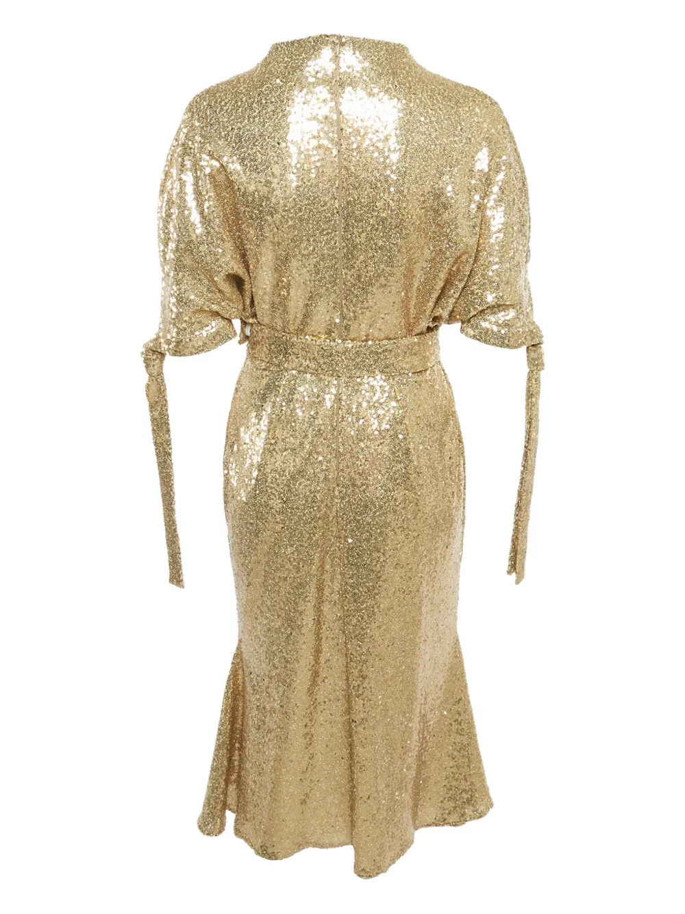 Edeline Lee Pedernal sequinned belted dress - Goud