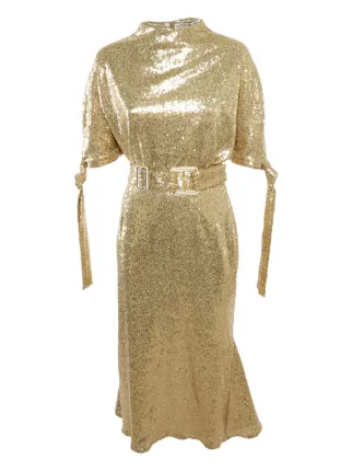 golden dresses for women 1970s Black and Gold Lame Asymmetric Dress – Ada's Attic Vintage