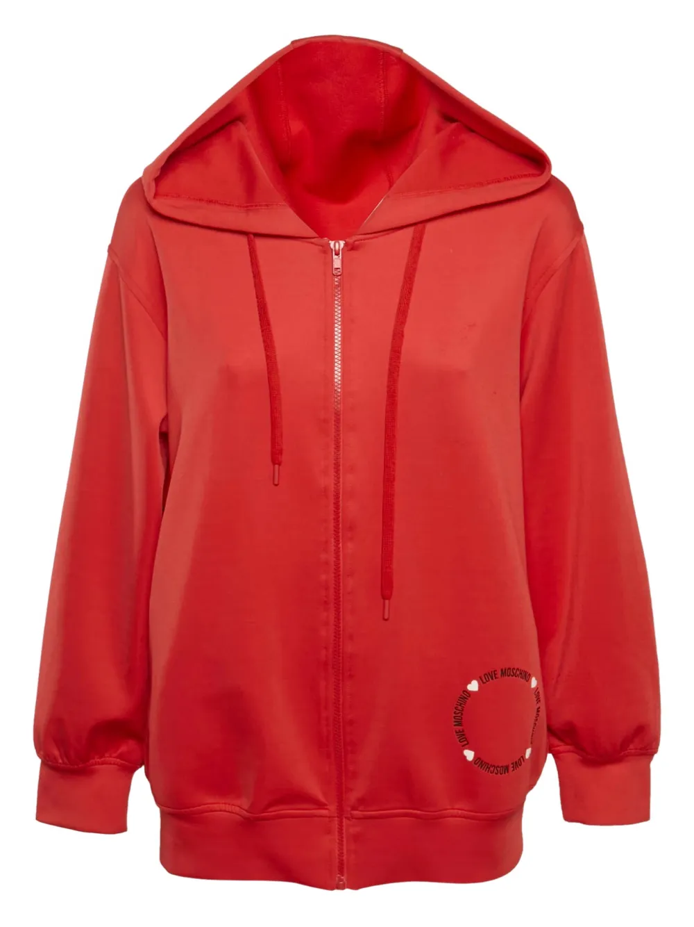 Love Moschino logo-print zip-up hoodie - Rosso