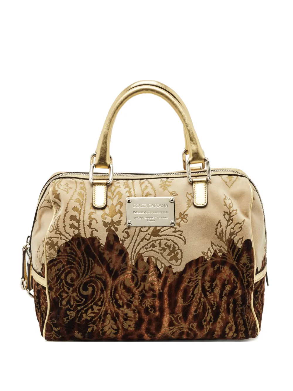 Dolce & Gabbana Pre-Owned velvet paisley-print tote bag - Oro