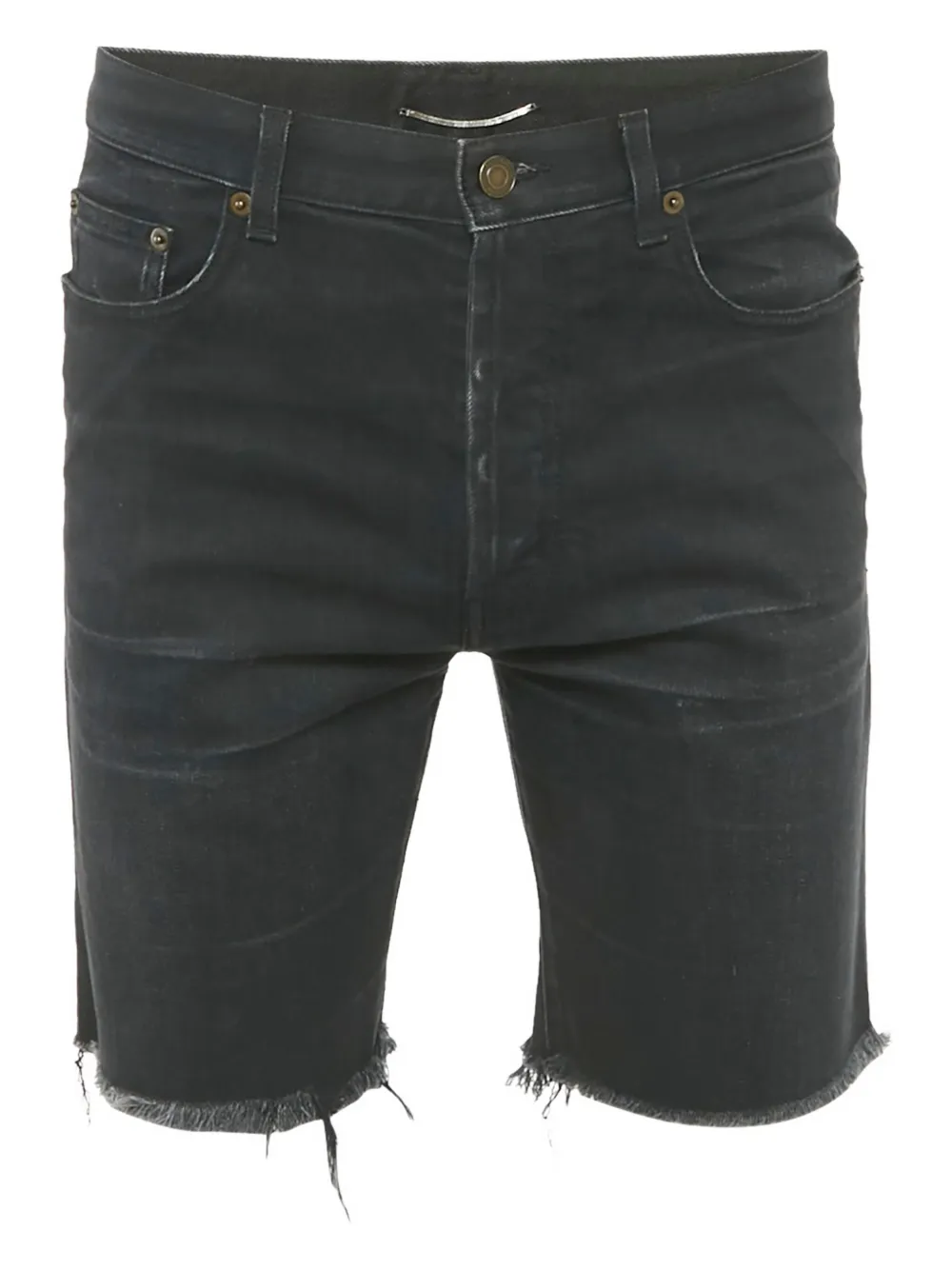 Saint Laurent Pre-Owned short en jean à bords francs (années 2010) | noir | Image 1