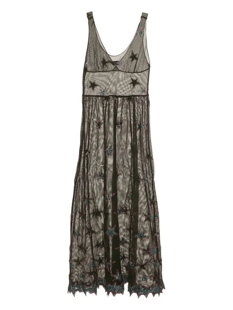 Fleur Du Mal 2010s star-embroidered mesh dress