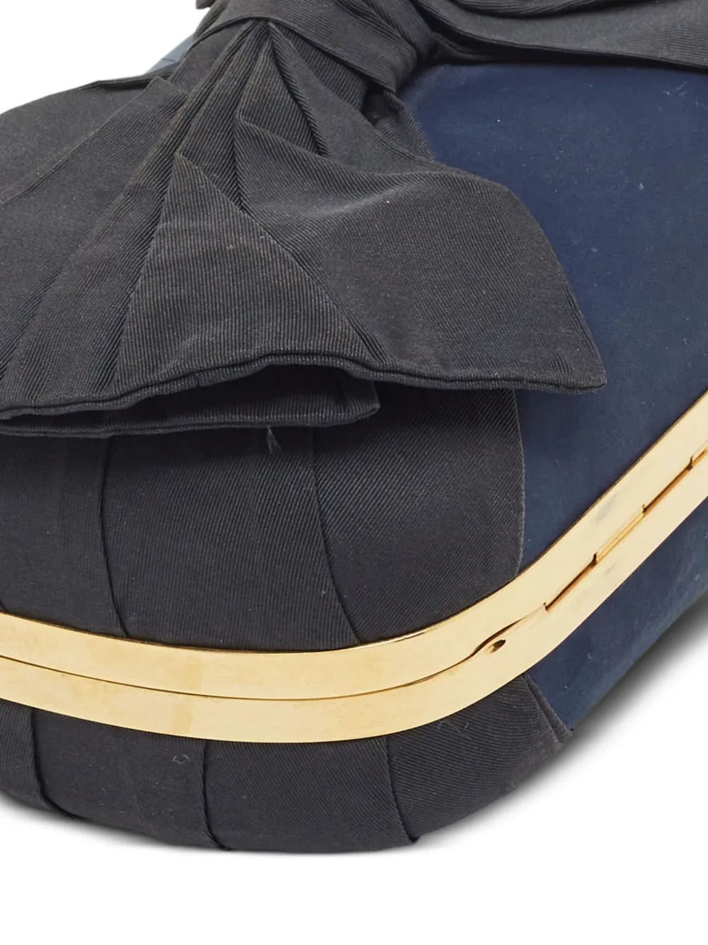 Pre-owned Alexander Mcqueen Bow Clasp Clutch Bag In Blue