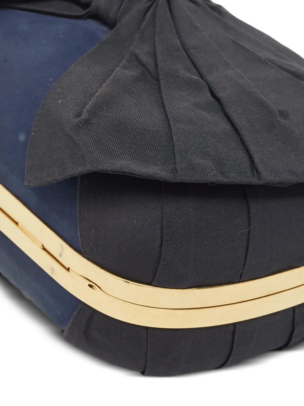 Pre-owned Alexander Mcqueen Bow Clasp Clutch Bag In Blue