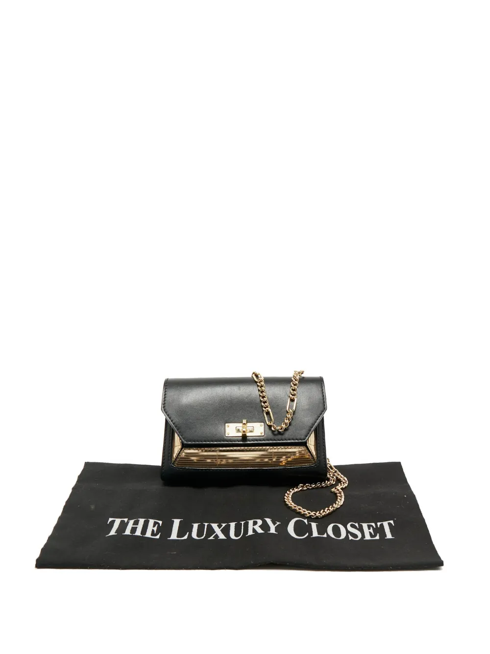 Pre-owned Bally Vintage Chain-strap Clutch Bag In Black