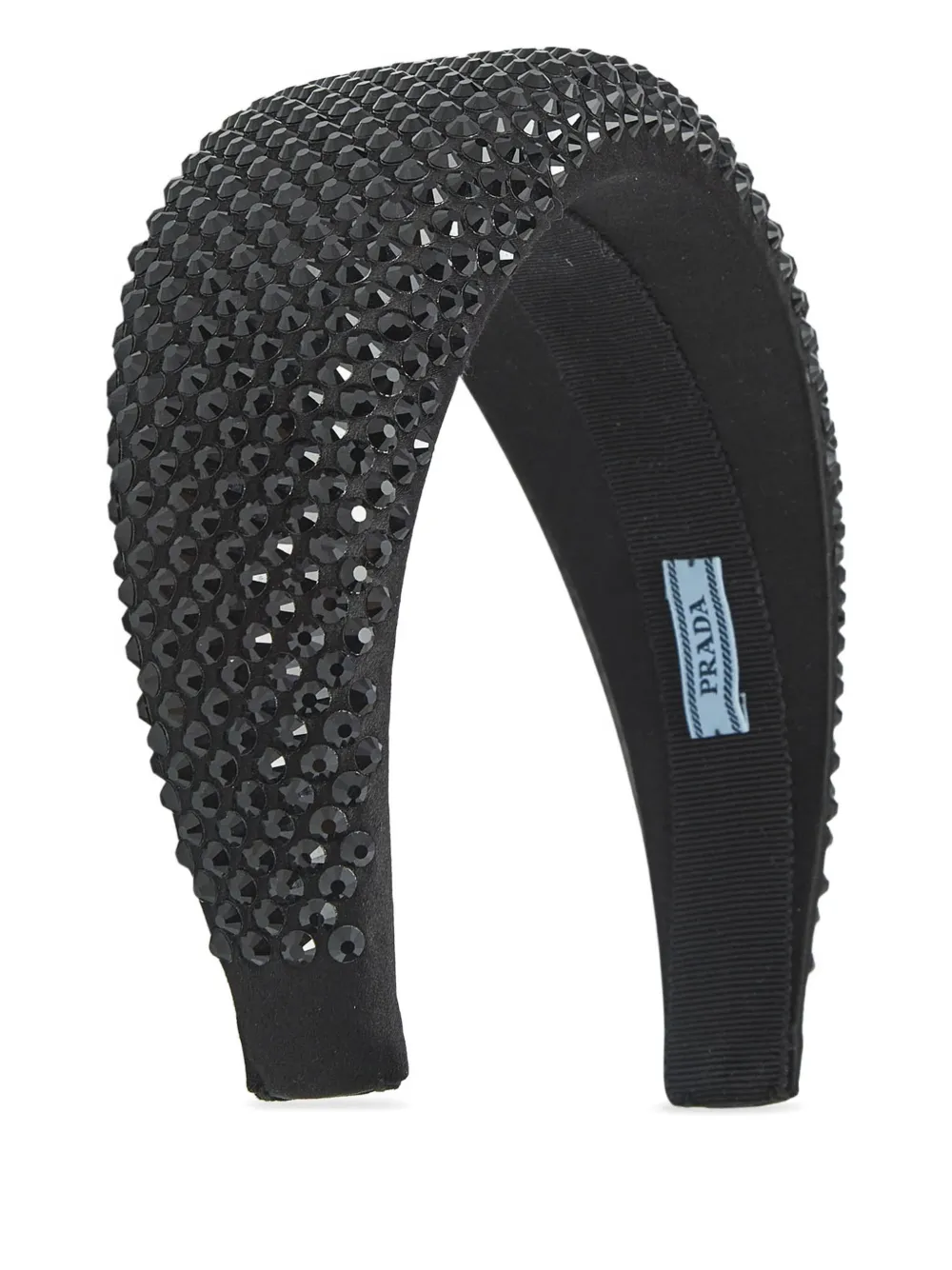 Pre-owned Prada Crystal-embellished Headband In Black