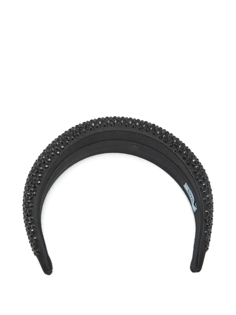 Pre-owned Prada Crystal-embellished Headband In Black