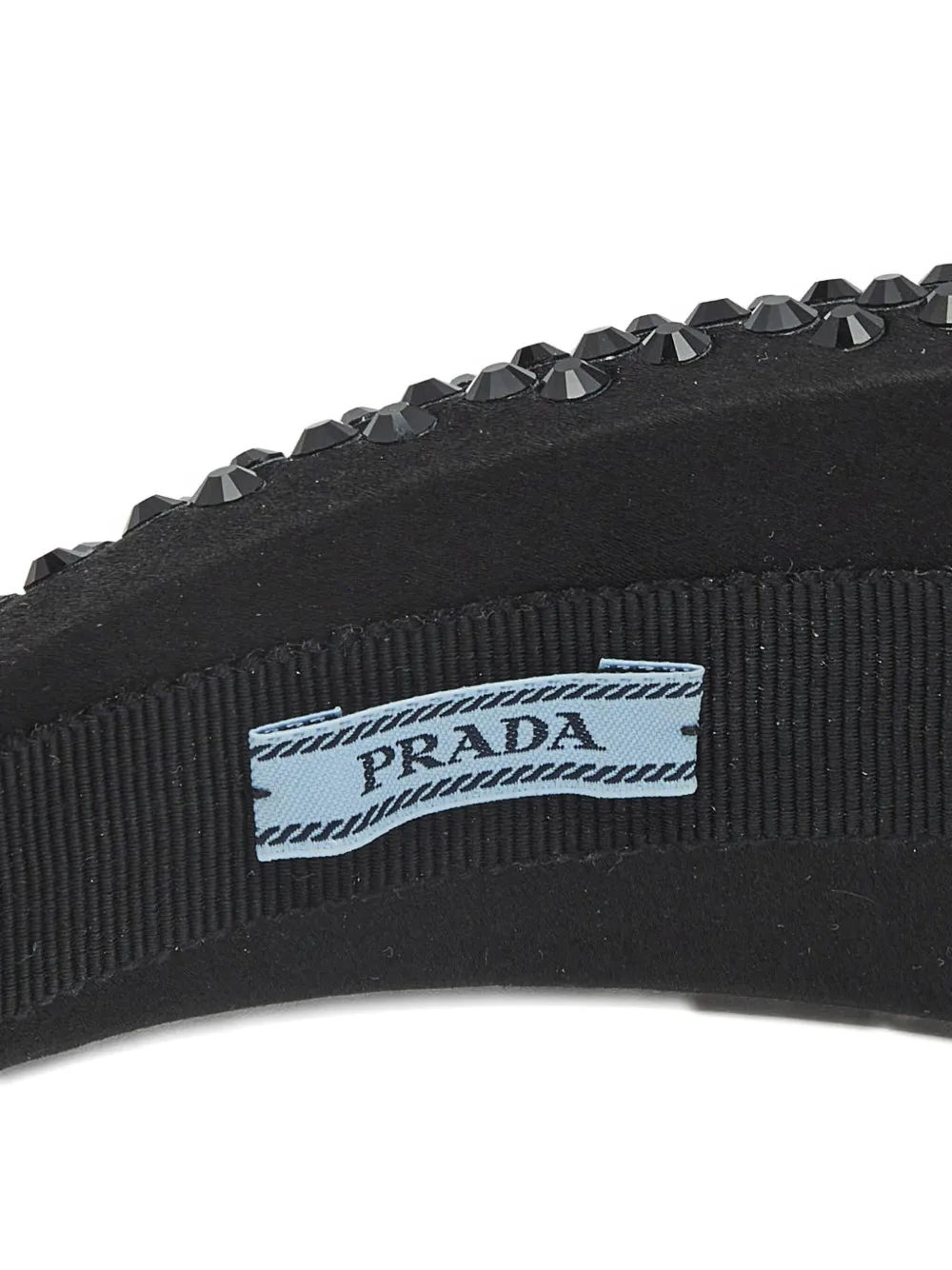 Pre-owned Prada Crystal-embellished Headband In Black