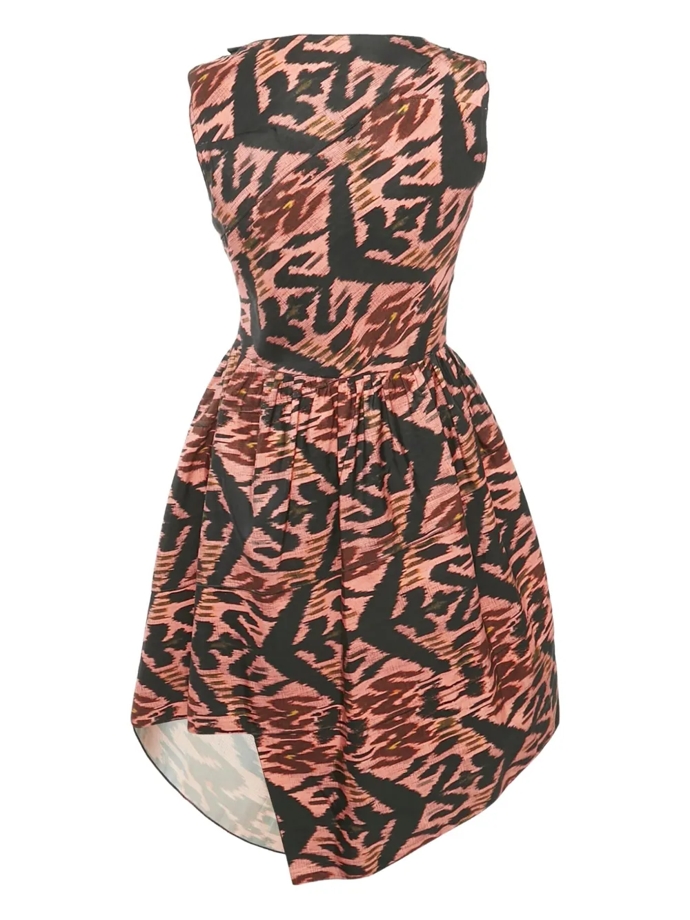 Proenza Schouler 2010s asymmetrische jurk met Ikat print - Zwart