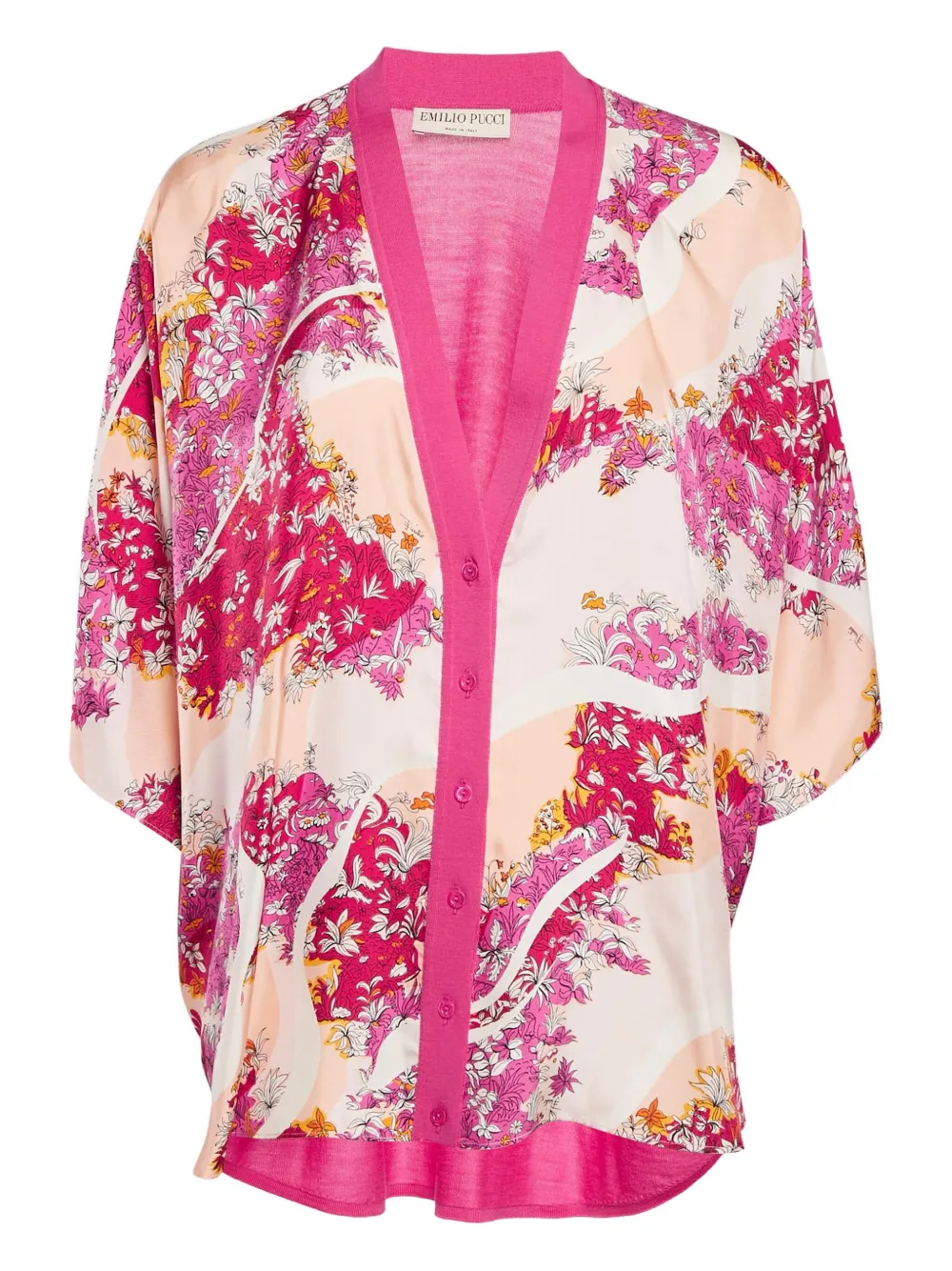 Pre-owned Pucci Floral-print Cardigan In Neutral