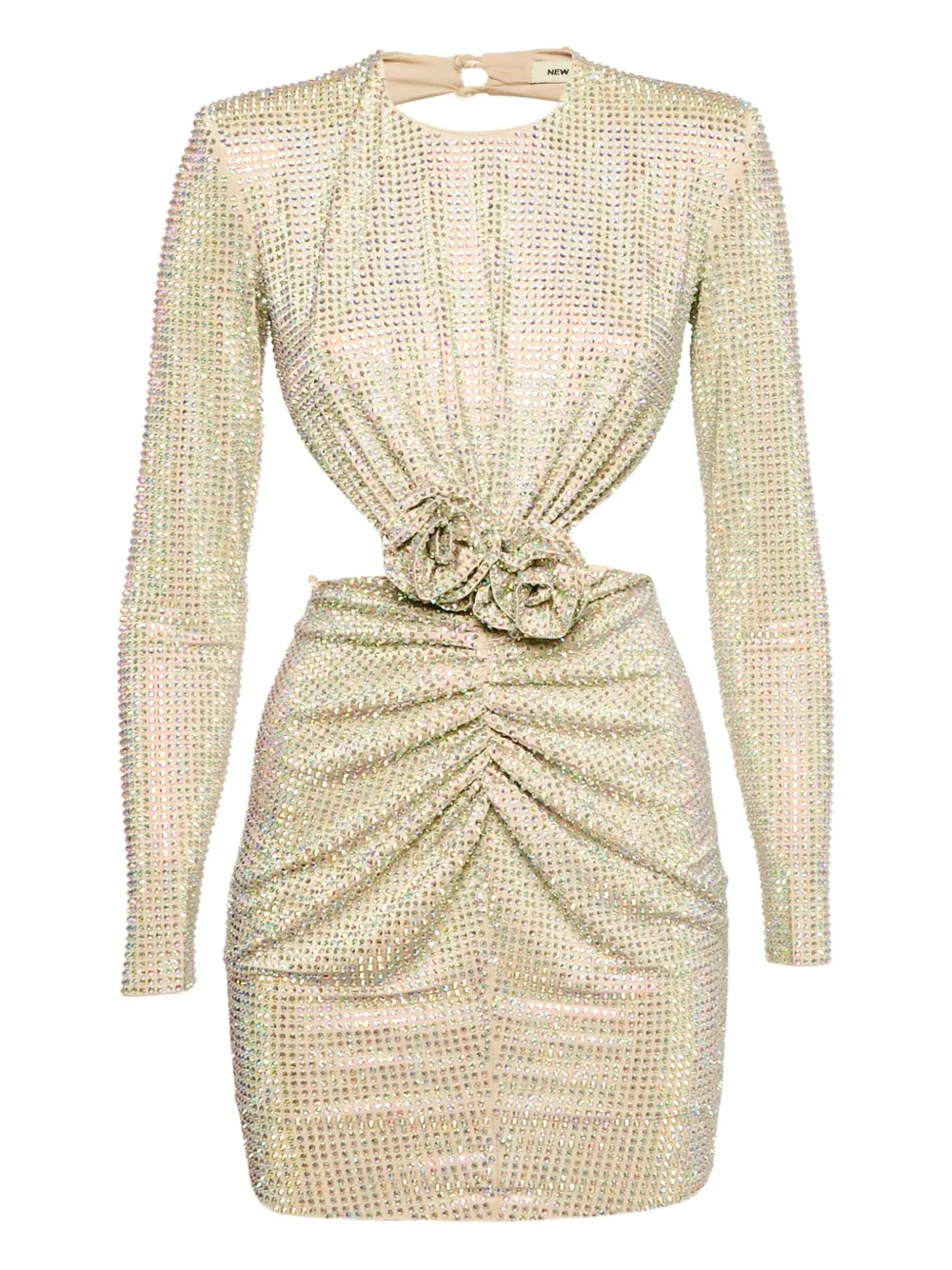 The New Arrivals Ilkyaz Ozel crystal-embellished mini dress - Neutrals