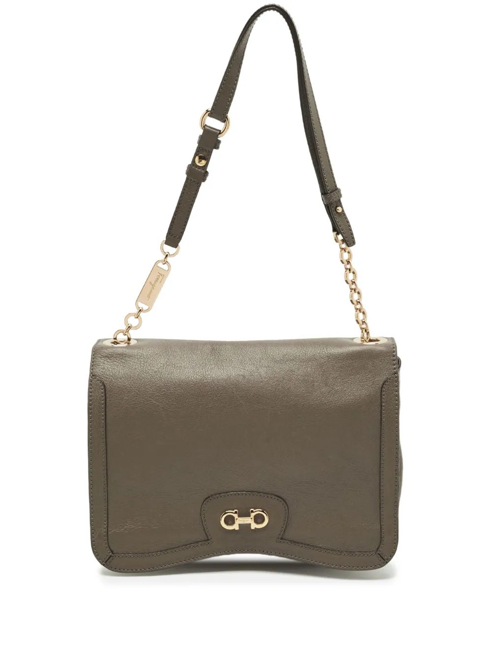 Pre-owned Ferragamo Gancini Shoulder Bag In Neutral