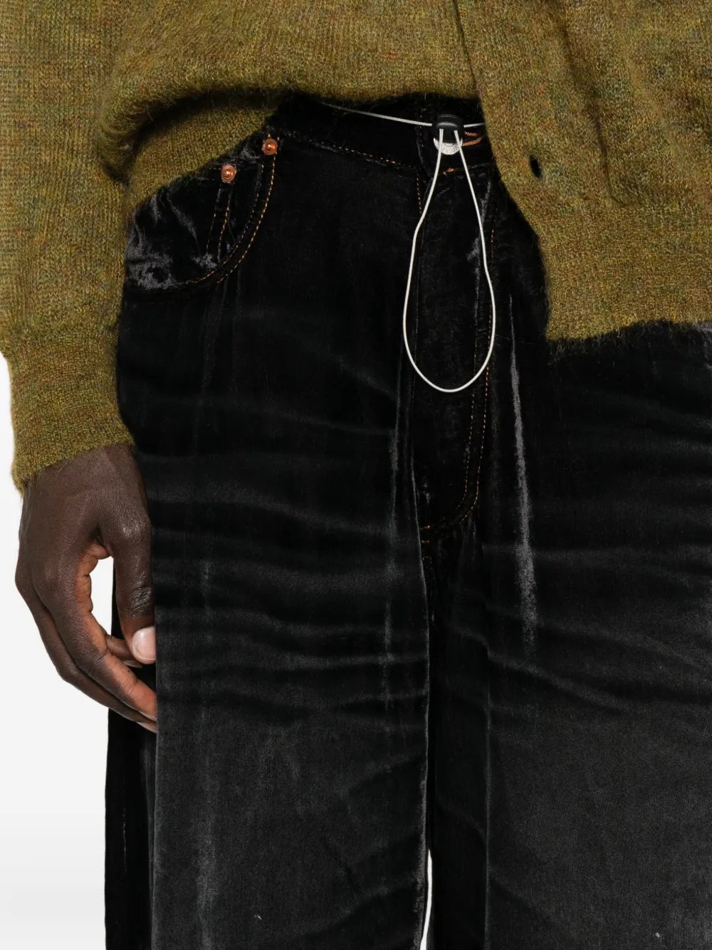 Magliano Broek met fluwelen-effect Zwart