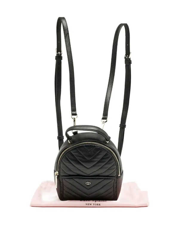 Kate Spade 2020s chevron-quilted Backpack | Black | FARFETCH NO display picture 2