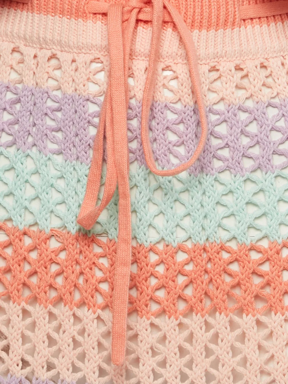 LOVERS + FRIENDS Gestreepte gehaakte rok en top - Paars