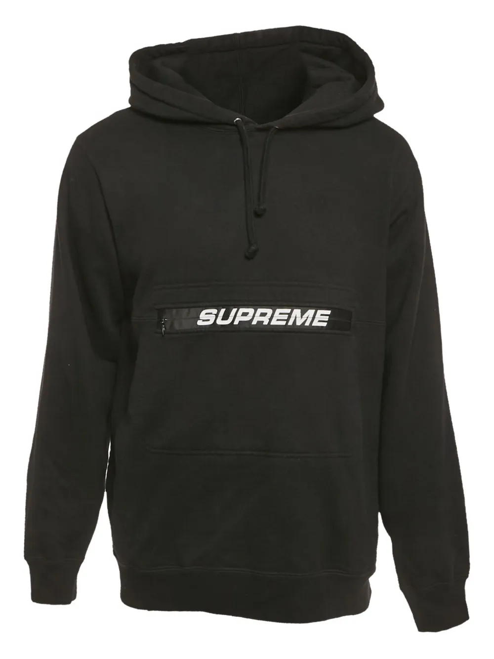Pre-owned Supreme Logo-detail Cotton Hoodie In Black
