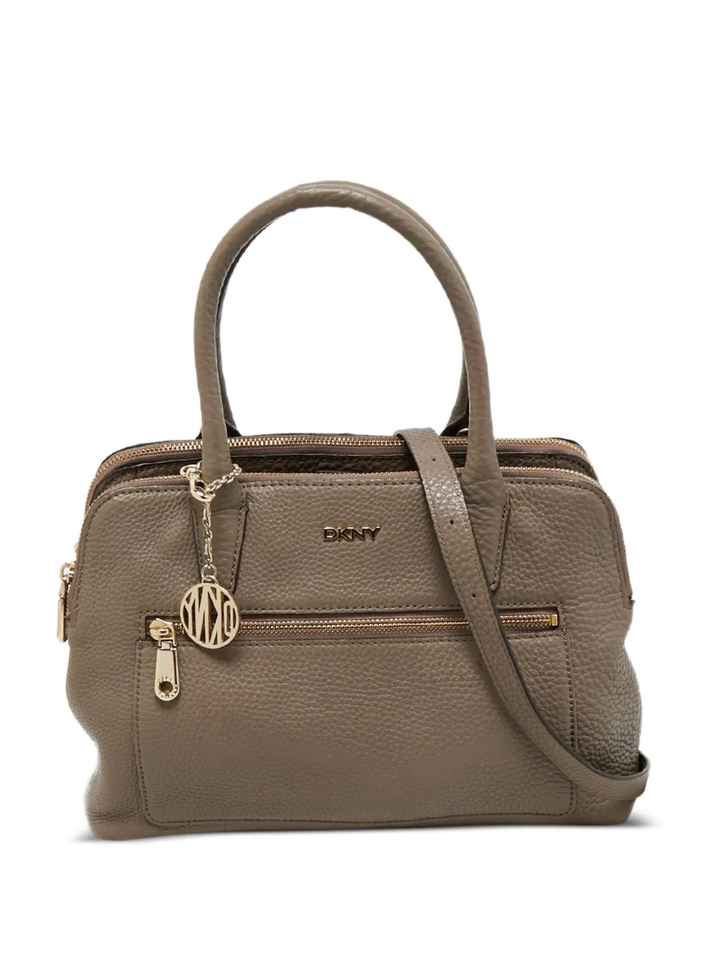 Pre-owned Dkny Vintage 2010s Leather Satchel Bag In Green