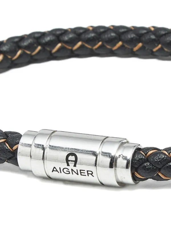 Aigner Kids ウーブンレザー ブレスレット | ブラック | FARFETCH JP
