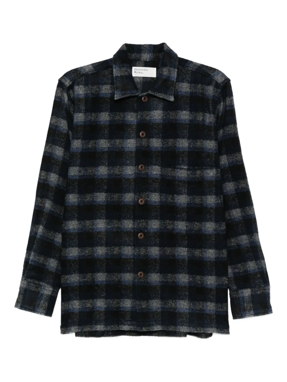 Universal Works Checked Wool Shirt In Multi