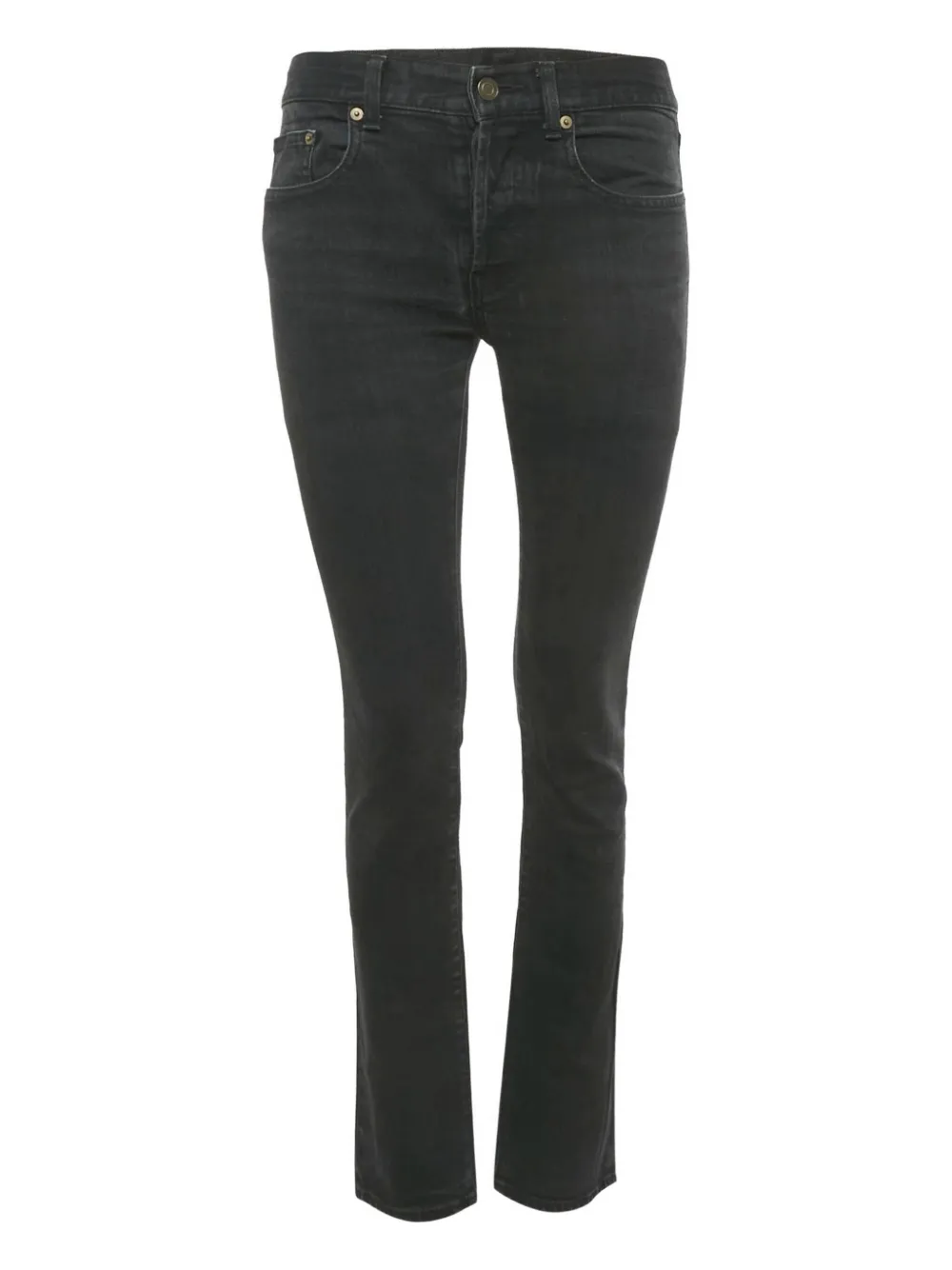 Pre-owned Saint Laurent Faded-effect Denim Jeans In Black