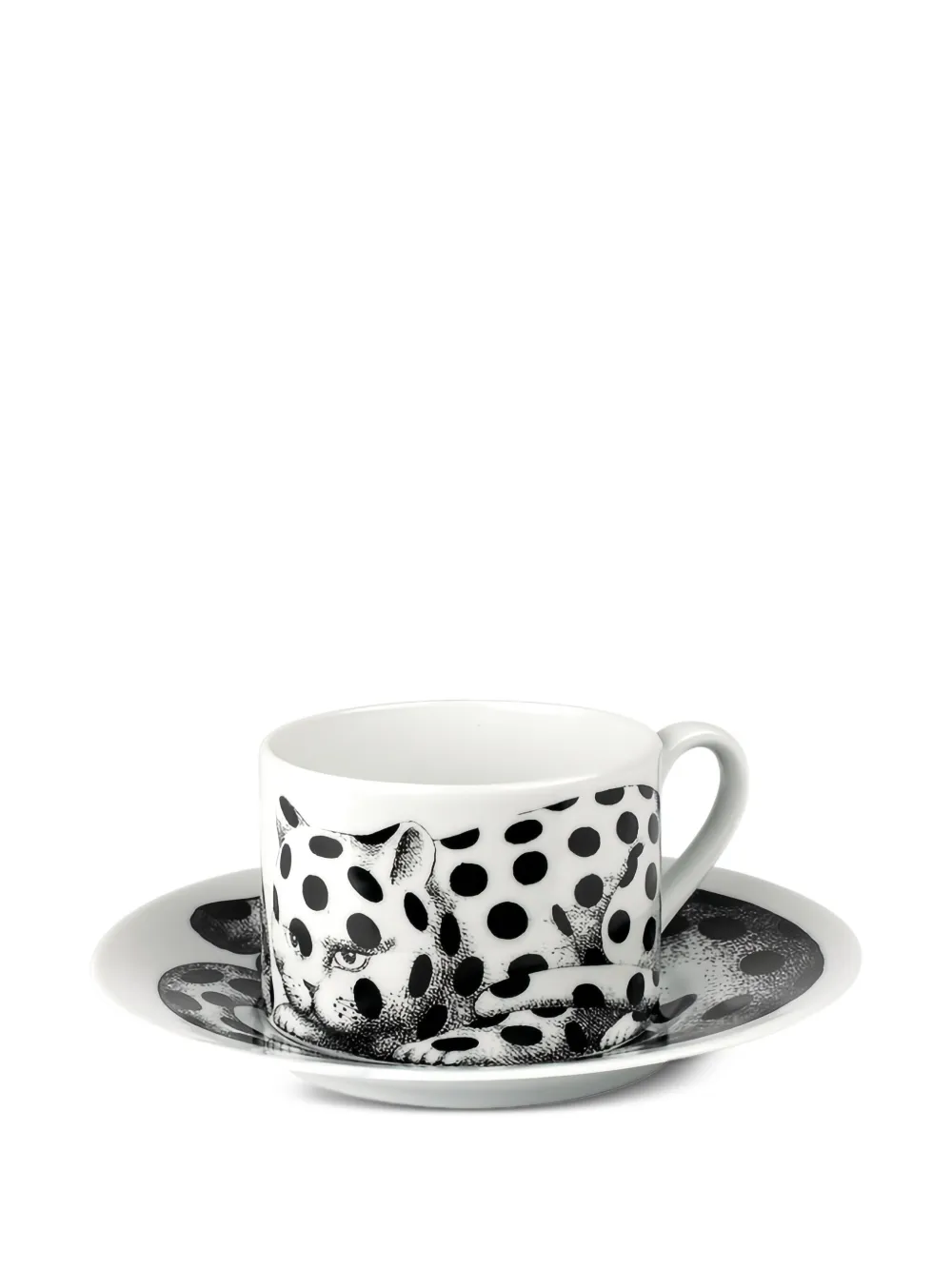 Fornasetti chequered cat tea cup (set of four) | Tea & Coffee | Image 2