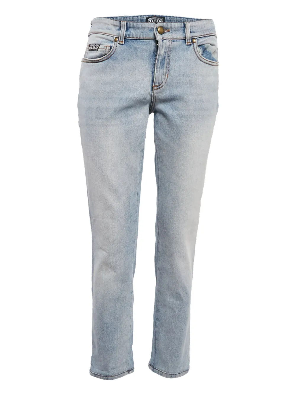 Versace Pre-Owned Jeans con stampa logo - Blu