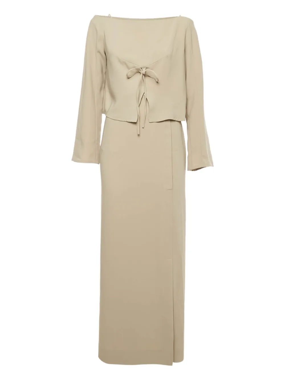 Pre-owned Mugler Crepe Skirt And Top Set In Neutral
