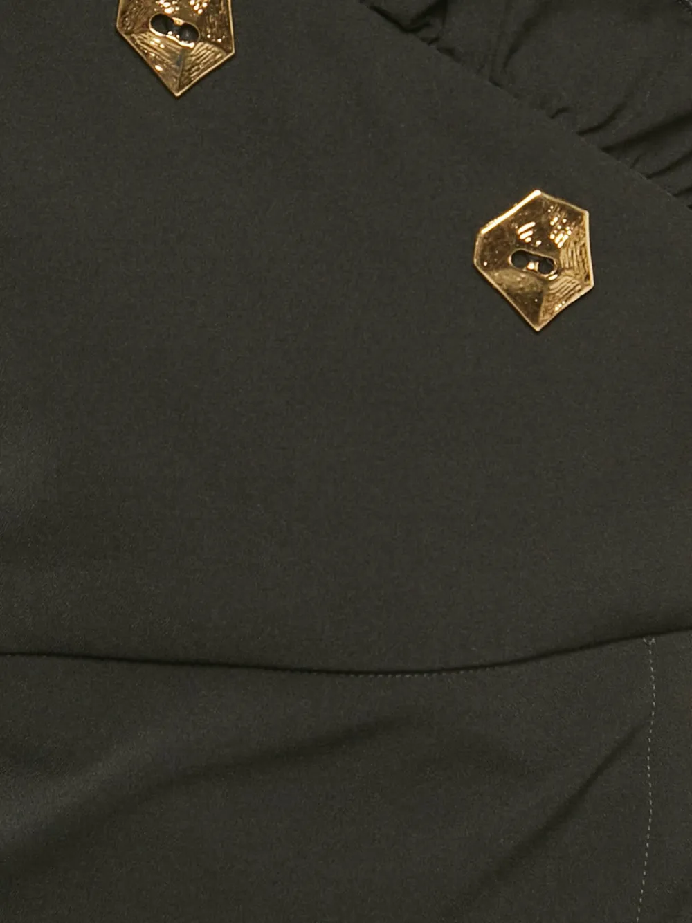 VIOLANTE NESSI Pre-owned Ruffle-detail Crepe Mini Dress In Black