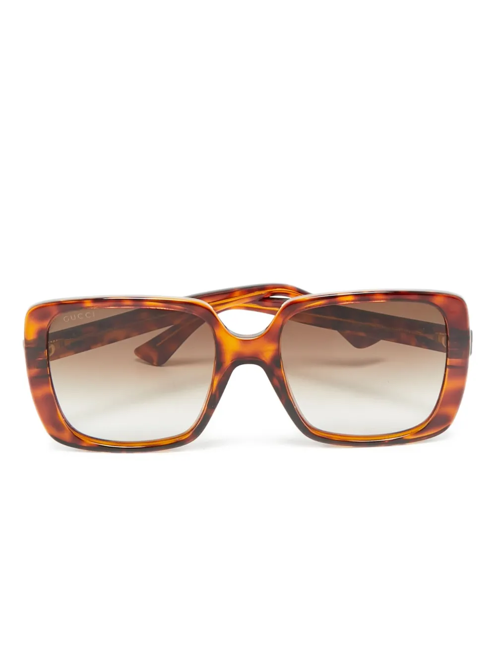 Gucci Pre-Owned Occhiali da sole squadrati tartarugati - Marrone