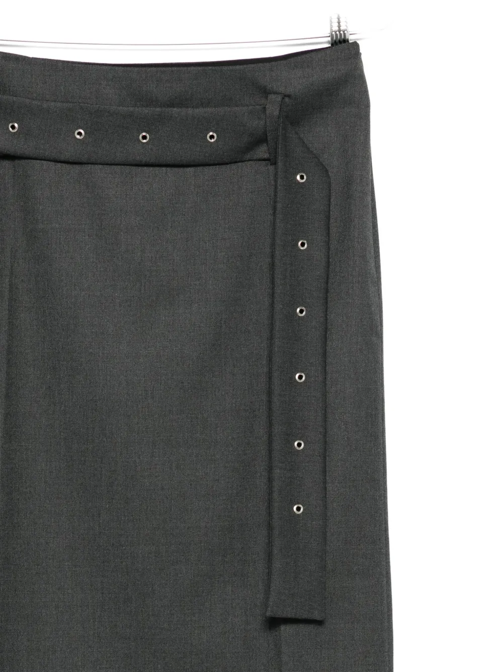 Low Classic Eyelet-detail Skirt In Gray