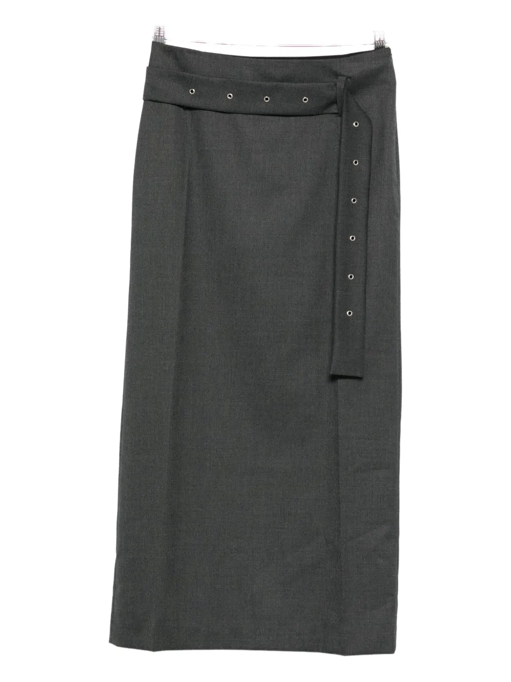 Low Classic Eyelet-detail Skirt In Gray