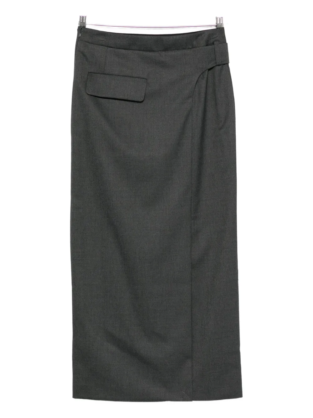 Low Classic Eyelet-detail Skirt In Gray