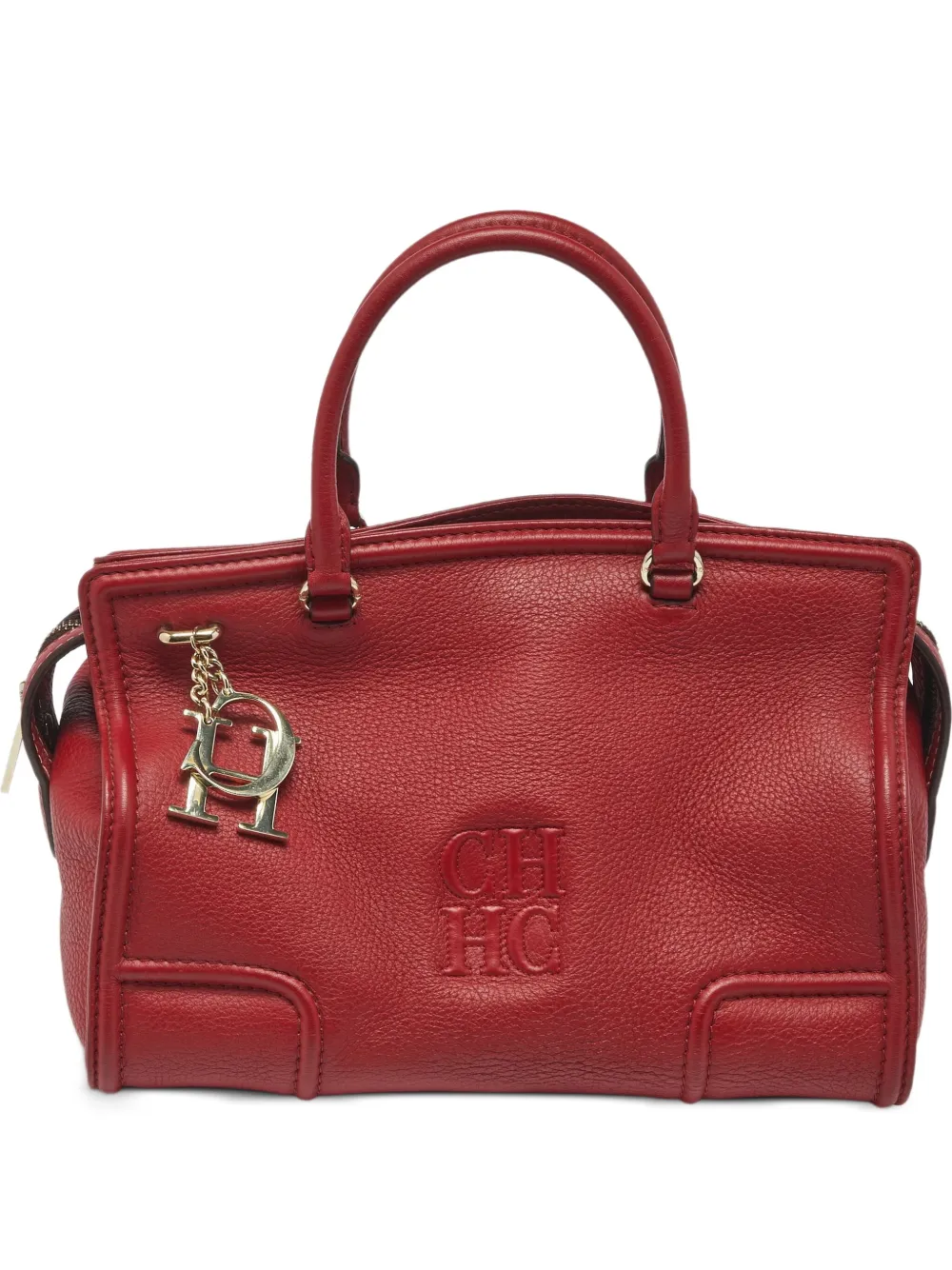 Carolina Herrera Vintage Borsa tote con logo goffrato - Rosso
