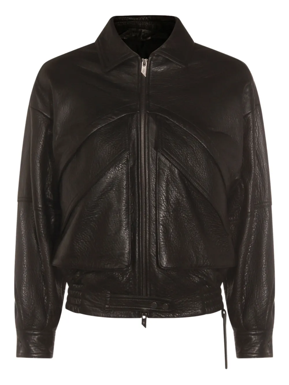 Salvatore Santoro zip-front panelled leather jacket | Black | Image 1