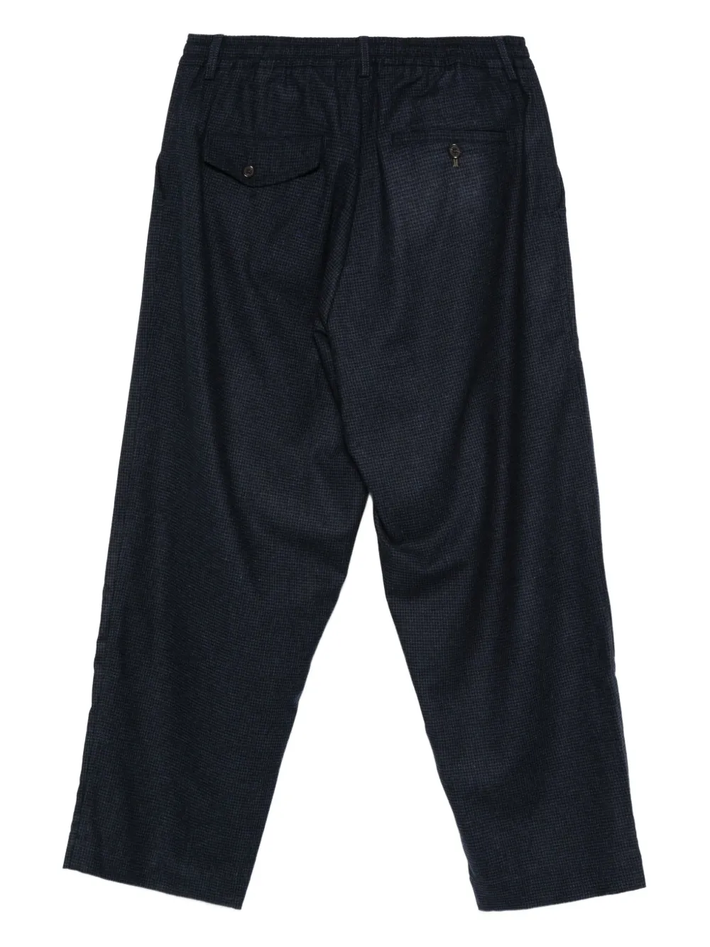 Universal Works Pleated-front Tapered Trousers In Blue